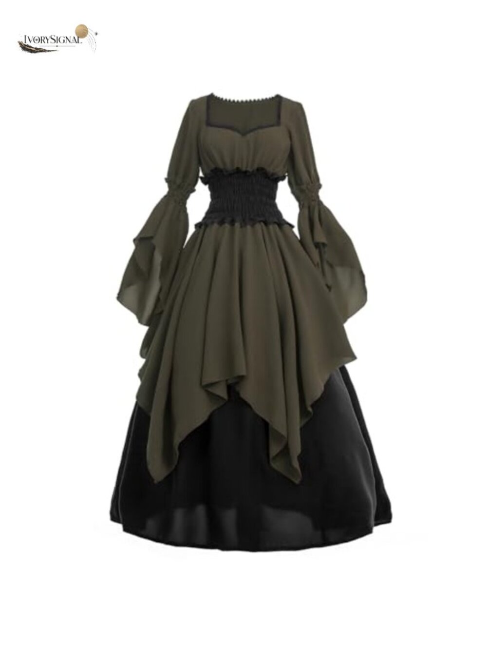 Chiffon Renaissance Medieval Victorian Gothic Peasant Dress Cosplay